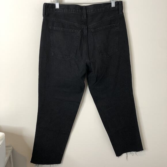 Old Navy NWT Women's Button-Fly Extra High-Rise Sky-Hi Straight Jeans Black 10 - Picture 10 of 10